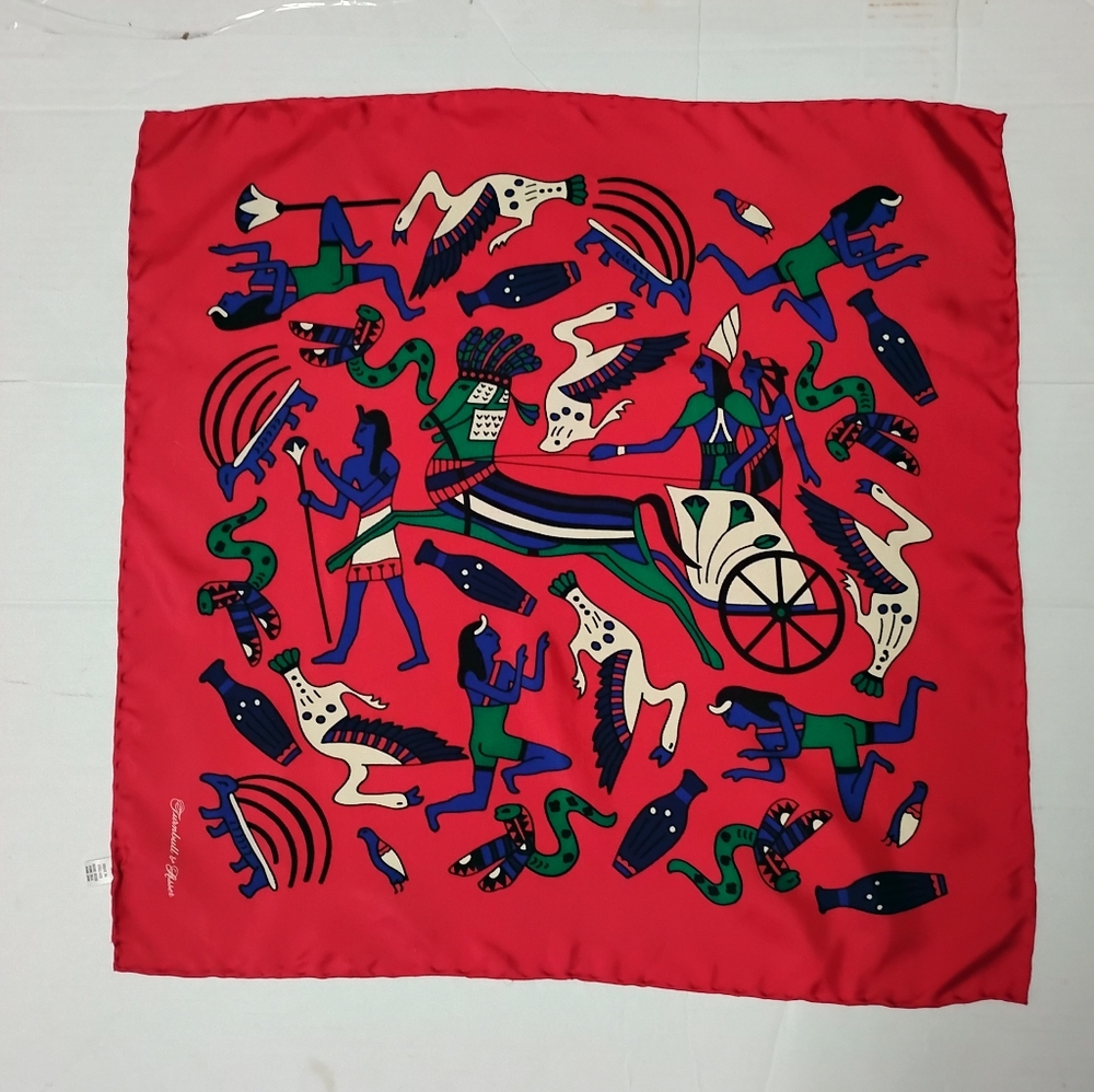 ❤️TURNBULL & ASSER Red Tribal Scarf Pocket Square